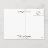 Glückliches Weihnachtsmädchen mit Schneebällen Feiertagspostkarte (Rückseite)