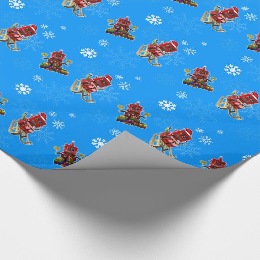Glückliches Weihnachtsspielzeugroboter Geschenkpapier (Ecke)