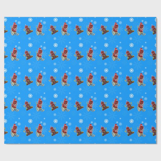 Glückliches Weihnachtsspielzeugroboter Geschenkpapier (Flach)