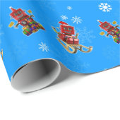 Glückliches Weihnachtsspielzeugroboter Geschenkpapier (Rolleneckpunkt)