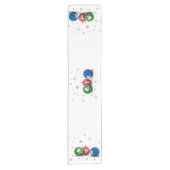 Glückliches Weihnachtsverzierungen Kurzer Tischläufer (Vorderseite)