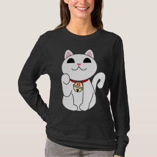 glückliches weißes chinesisches Katzent-shirt T-Shirt