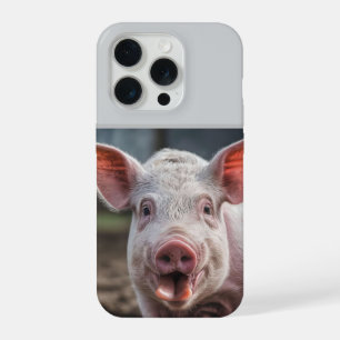 Glückliches Weißes Schwein Zungenstupser,  iPhone 15 Pro Hülle