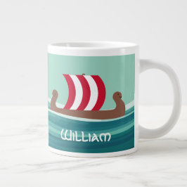 Glückliches Wikingerschiff Jumbo-Tasse