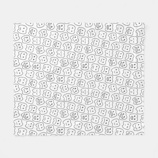 Glückliches Zahn-Muster Fleecedecke (Vorderseite (Horizontal))