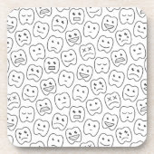 Glückliches Zahn-Muster Getränkeuntersetzer (Vorderseite)