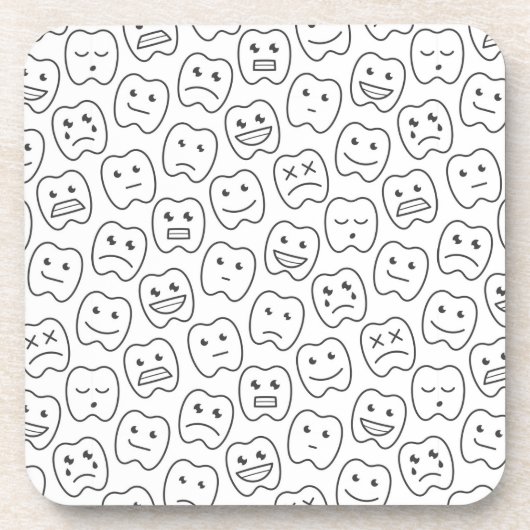 Glückliches Zahn-Muster Getränkeuntersetzer (Vorderseite)