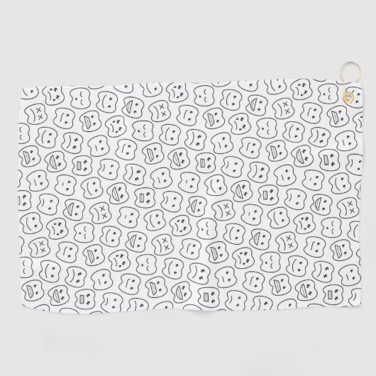 Glückliches Zahn-Muster Golfhandtuch (Horizontal)