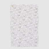 Glückliches Zahn-Muster Golfhandtuch (Vorderseite)