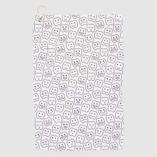 Glückliches Zahn-Muster Golfhandtuch (Vorderseite)