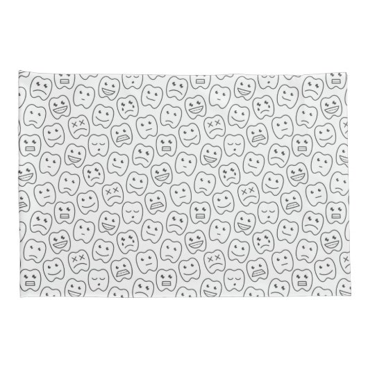 Glückliches Zahn-Muster Kissenbezug (Rückseite-Rechts)