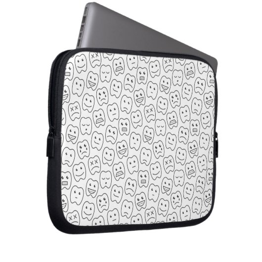 Glückliches Zahn-Muster Laptopschutzhülle (Vorne Rechts)