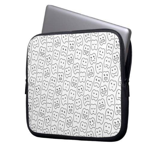 Glückliches Zahn-Muster Laptopschutzhülle (Vorderseite Links)