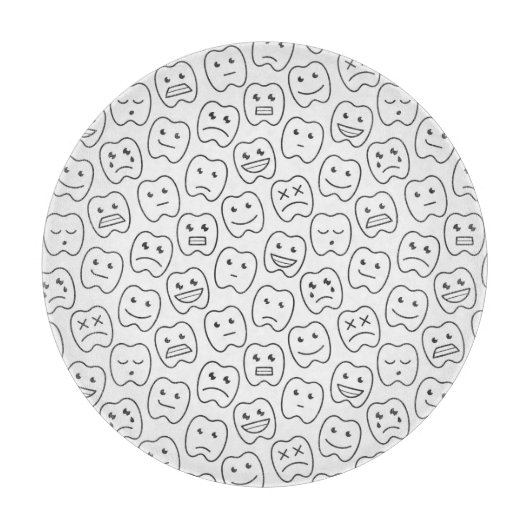 Glückliches Zahn-Muster Schneidebrett (Vorderseite)