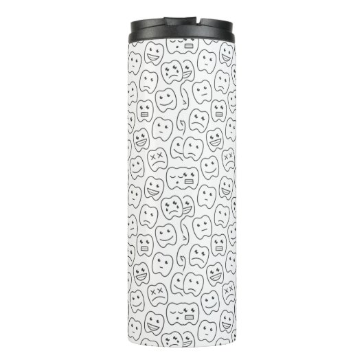 Glückliches Zahn-Muster Thermosbecher (Rückseite)