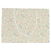 Glückliches Zahn-Pastellmuster Große Geschenktüte (Rückseite)