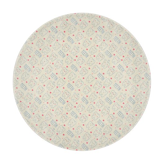 Glückliches Zahn-Pastellmuster Schneidebrett (Vorderseite)