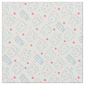 Glückliches Zahn-Pastellmuster Stoff (Nahaufnahme)