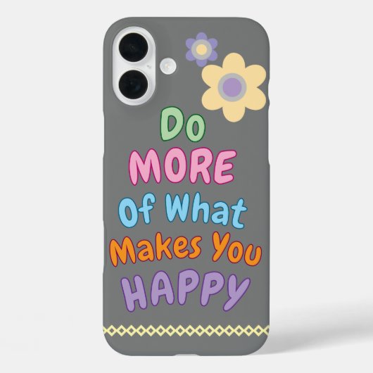 Glückliches Zitat Bunt Case-Mate iPhone Hülle (Rückseite)