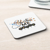 Glückliches Zitat mit Ballons - Du hast mich zum L Untersetzer (Linke Seite)