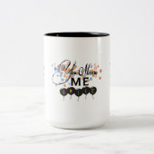 Glückliches Zitat mit Ballons - Du hast mich zum L Zweifarbige Tasse (Mittel)