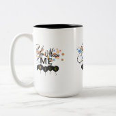 Glückliches Zitat mit Ballons - Du hast mich zum L Zweifarbige Tasse (Links)