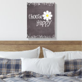Glückliches Zitat mit Gänseblümchen Leinwanddruck (Insitu (Schlafzimmer))