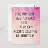 Glückliches Zitat Postkarte (Vorne/Hinten)