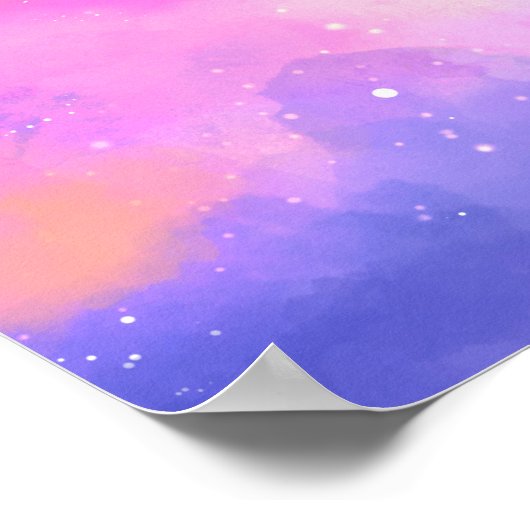 Glückliches Zitat über ein kosmisches, abstraktes Poster (Ecke)