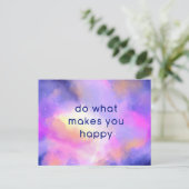 Glückliches Zitat über ein kosmisches, abstraktes Postkarte (Stehend Vorderseite)