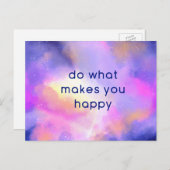 Glückliches Zitat über ein kosmisches, abstraktes Postkarte (Vorne/Hinten)