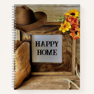 Glückliches Zuhause Cowgirl Cowboy Stil Mit Cowboy Notizblock