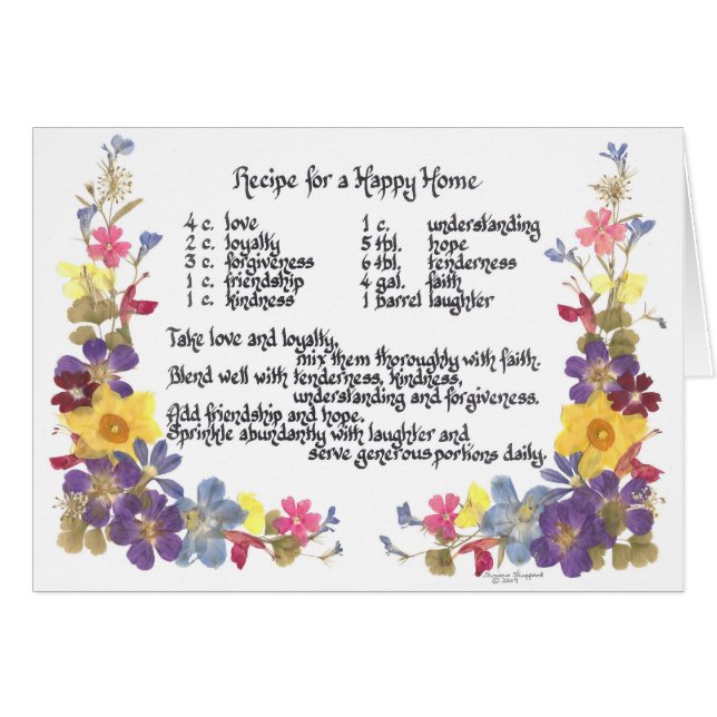Glückliches Zuhause-Rezept (Vorderseite (Horizontal))