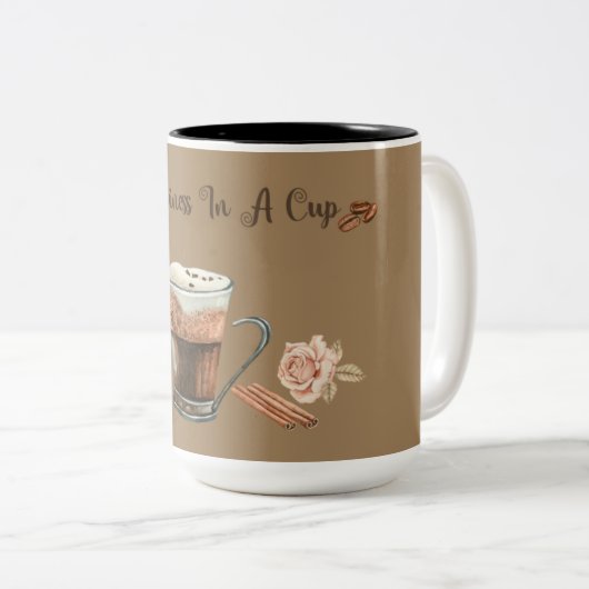 GLÜCKLICHKEIT IN EINER KUHE ZWEIFARBIGE TASSE (VorderseiteRechts)