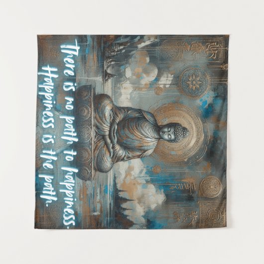 GLÜCKLICHKEIT IST DER PFAD WANDTEPPICH (Vorderseite (Horizontal))