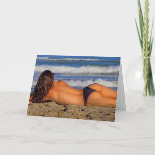 GLÜCKLICHKEIT IST WARME BUNS BEACH MIRL CARD KARTE (Vorderseite)
