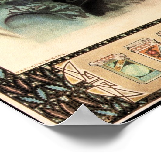 GLÜCKLICHKEIT Mutter Kind Chinesische Werbung Retr Poster (Ecke)