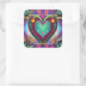 GLÜCKLICHKEIT UND GRUPPE QUADRATISCHER AUFKLEBER (Tasche)