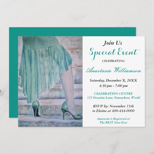 GLÜCKLICHKEITEN ZUR ERFOLGREICHEN EREIGNIS FÜR DAS EINLADUNG (Vorne/Hinten)