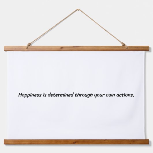 Glücklichkeits-Holz-Topped-Wandteppiche Wandteppich Mit Holzrahmen (Vorne)