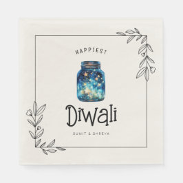 Glücklichste Diwali Aquarellsterne individuell anp Serviette