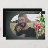 Glücklichste Feiertage | Botanisches modernes Arch Feiertagskarte (Vorne/Hinten)