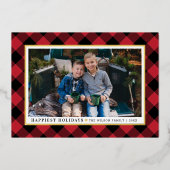 Glücklichste Feiertage Rotes Buffalo Kariertes Fot (Vorderseite)