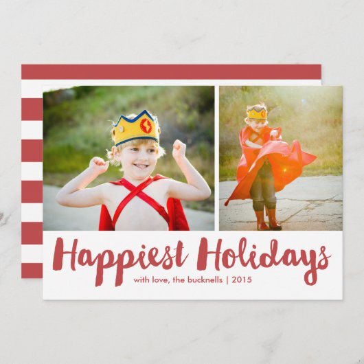 Glücklichste Feiertage Rotes Skript Weihnachten Mu (Vorne/Hinten)