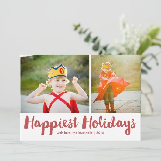 Glücklichste Feiertage Rotes Skript Weihnachten Mu (Stehend Vorderseite)