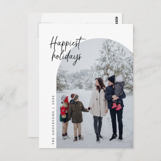 Glücklichste Ferien, Foto, Bogenrahmen Postkarte (Vorne/Hinten)