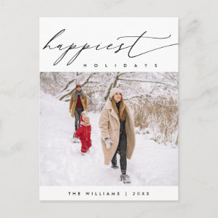 Glücklichste Ferien, frohe Weihnachten Familie Fot Postkarte