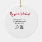 Glücklichste Ferien hinzufügen Firmenlogo q oder C Keramik Ornament (Hinten)