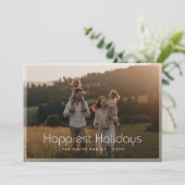 Glücklichste Ferien Minimal Foto Weihnachten (Stehend Vorderseite)