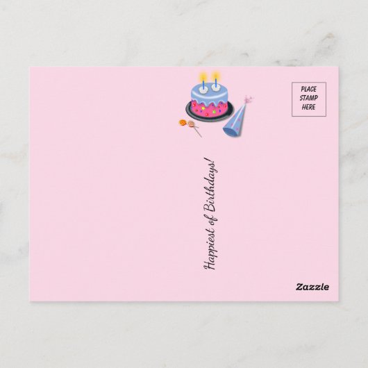 Glücklichste Geburtstage - Katzenpostkarte Postkarte (Rückseite)